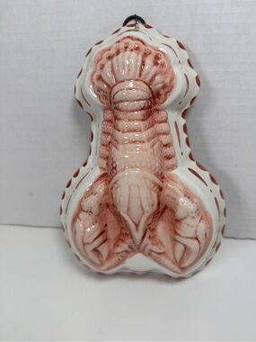 Ceramic Lobster Wall Hanging in White and Red